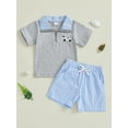 thumbnail image 4 of BemeyourBBs Toddler Boys Summer Outfits Golf Embroidery T-Shirts Shorts Set, 4 of 9