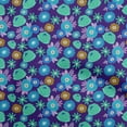 thumbnail image 1 of oneOone Coton Tissu Bleu Cambier Abstrait Rétro Tissu à Coudre Floral Imprimé par la Cour 56 Pouces de Large, 1 of 4