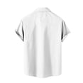 thumbnail image 5 of Sentmoon Mens Blouses Casual Oversized Relaxed Turndown Collar Short Sleeve Summer Top Mens Button up Palm Tree Print Summer Beach Shirts Fashion for Casual Wear White L, 5 of 5
