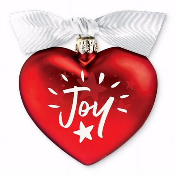Lighthouse Christian Products 138268 Joy Heart of Christmas II Glass Ornament
