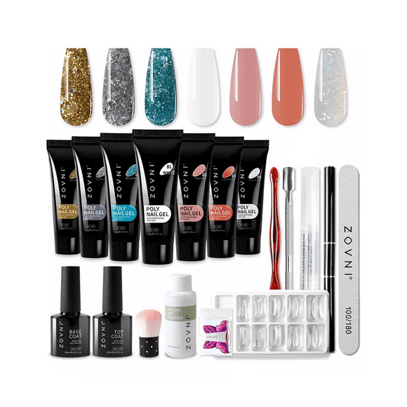 Kit Uñas De Polygel Acrílico 15 Pzas Poligel Con Lámpara