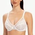 thumbnail image 4 of MELENECA Women's Full Coverage No Padding Plus Size Minimizer Underwire Bra White 46B, 4 of 5