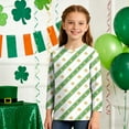 thumbnail image 2 of Tauxra Chandail de la Saint-Patrick pour Adultes, T-Shirt à Manches 3/4 Imprimé Col Rond, T-Shirt Graphique Trèfle Décontracté à Manches Longues pour Activités Festives, 2 of 6