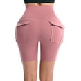 thumbnail image 5 of FAIWAD Short Leggings for Women High Waist Stretch Yoga Pants Butt Lift Workout Joggers Trousers with Pockets (X-Large, Pink), 5 of 7