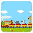 thumbnail image 2 of Vinyl Drink Coasters - Set of 4 - Cute Animal Train, 2 of 3