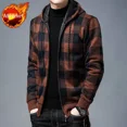 thumbnail image 3 of Suéter de punto tipo cárdigan a cuadros, sudaderas con capucha para hombre, camisetas azules, ropa de manga larga para hombre, ropa de otoño 100 % coreana, cálida y cálida para primavera X, 3 of 5
