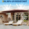 thumbnail image 4 of Twister.CK Parasol de Patio 15 Pieds avec Base Incluse, Parasol Rectangulaire Double Face avec Base Croisée et Sac de Sable pour Piscine Jardin, Rouge Vin, 4 of 9