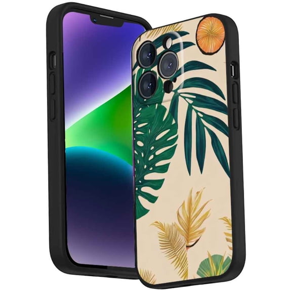 Tropical-355 Phone Case, Degined for iPhone 14 Pro Case Men Women, Flexible Silicone Shockproof Case for iPhone 14 Pro
