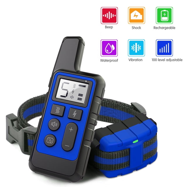 Amdohai Dog Training Collar Rechargeable Dog Shock Collar with Beep Vibration Shock 500m Remote Range