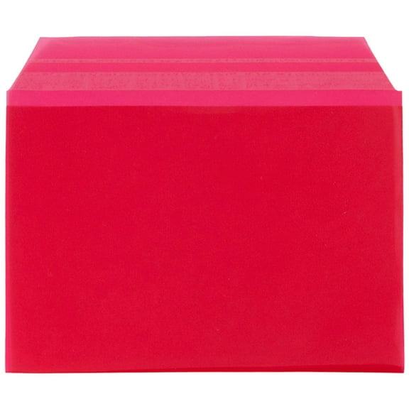 JAM Paper Cello Sleeves, 5 1/16 x 7 3/16, Red, 100/Pack, Peel & Seal
