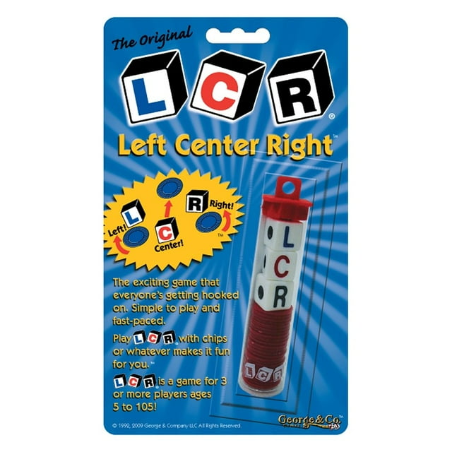 Juego de dados LCR Left Center Right con fichas