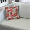thumbnail image 6 of 17" X 17" Red And White Blown Seam Floral Lumbar Indoor Outdoor Pillow, 6 of 7