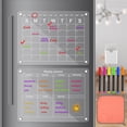 thumbnail image 2 of 2 Pcs Calendrier Magnétique en Acrylique pour Réfrigérateur Planches de Planification Magnétiques en Acrylique Transparent Tableau Effaçable à Sec Réutilisable avec 6 Marqueurs Porte-Stylo Magnétique Serviette pour Maison Bureau, 2 of 10