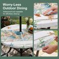 thumbnail image 5 of Round Outdoor Tablecloth with Umbrella Hole and Zipper, Vintage Beach Coastal Tablecloth with Elastic Waterproof, Nautical Shell Starfish Coral Summer Patio Table Covers for 31" - 35" Pool Tables, 5 of 9