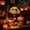 B, variant on Homellea Halloween Resin Skeleton Night Light, 11.02 Inch Spooky Table Lamp with Pumpkin Ghost Bat Lampshade for Bedroom, Desk, Mantel, Living Room and Halloween Party Decor