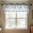 thumbnail image 5 of QualiVow Blue Toile Kitchen Curtain Valance, 54x18in Rod Pocket Short Window Treatment, Farmhouse Floral Cafe Curtain, 5 of 7