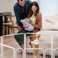 thumbnail image 6 of FXW Homeplus Unleashed Indoor Dog Playpen - Stress-Free and Safe Play, Heavy Duty 32 Inch 16 Panels Dog Pen for Small and Medium Dogs, White│Patented, 6 of 6