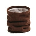 thumbnail image 3 of Elainilye Fashion Neck Warmers Scarfs Solid Winter Warm Scarf Double-Layer Thick Fleece Windproof Scarves Gifts for Women Men,Brown, 3 of 4
