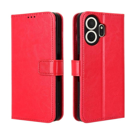 Wallet Case for TCL NxtPaper 70 Pro 5G with Card Holder, PU Leather Flip Phone Case with Kickstand Magnetic Closure Wrist Strap Red
