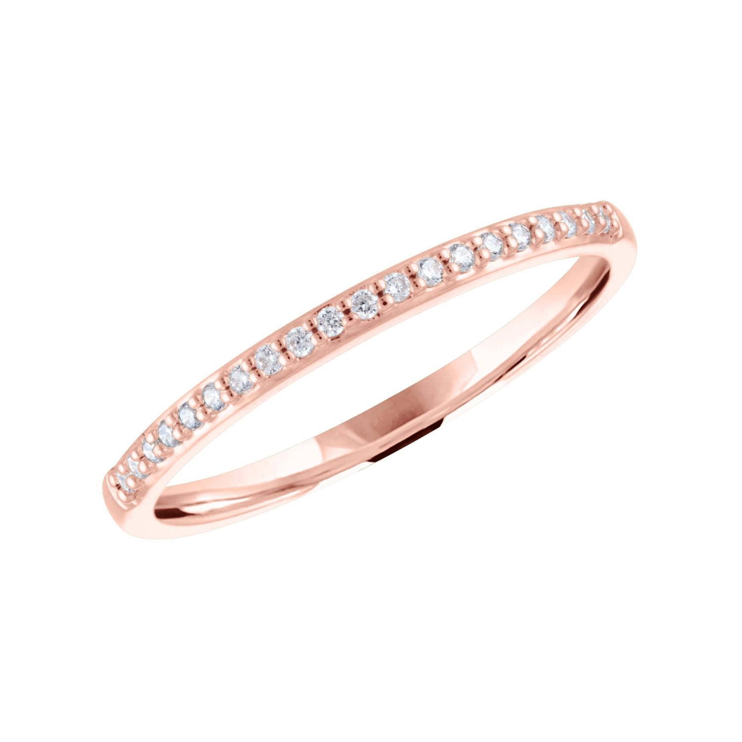 14kt Rose Gold Plated Diamond 1/10 cttw Stackable Ring