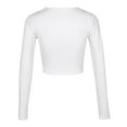 thumbnail image 5 of Uuszgmr Tops For Womens Female Long Sleeve Quarter Zip Crop Top Fashion Lined V Neck Fitted Slim Cropped Shirts Versatile Tops, 5 of 5