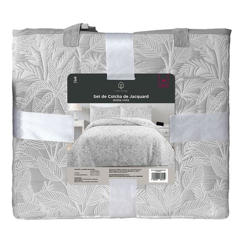 Set de edrecolcha Home Trens Jacquard hojas 3 piezas matrimonial