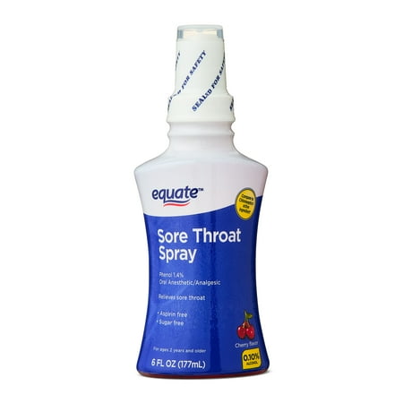 Equate Sore Throat Oral Anesthetic Spray, Cherry Flavor, 6 fl oz