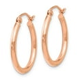 thumbnail image 2 of FB Jewels Leslie's 14K Rose Gold 2mm Polished Hoop Earrings, 2 of 3