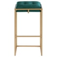 thumbnail image 4 of Nadia Square Padded Seat Bar Stool (Set of 2) Hunter Green and Gold, 4 of 11