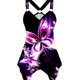 thumbnail image 1 of Rose & Skull Print Dress, Gothic Sleeveless Asymmetrical Hem Dress, Women's Clothing, 1 of 1