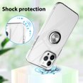 thumbnail image 3 of Compatible with iPhone 15 Pro Max Case Kickstand Car Mount Mental Ring Crystal Luxury Case Camera Protector + Screen Protector Clear Edge Cover Full Body Protection Case -Crystal, 3 of 6
