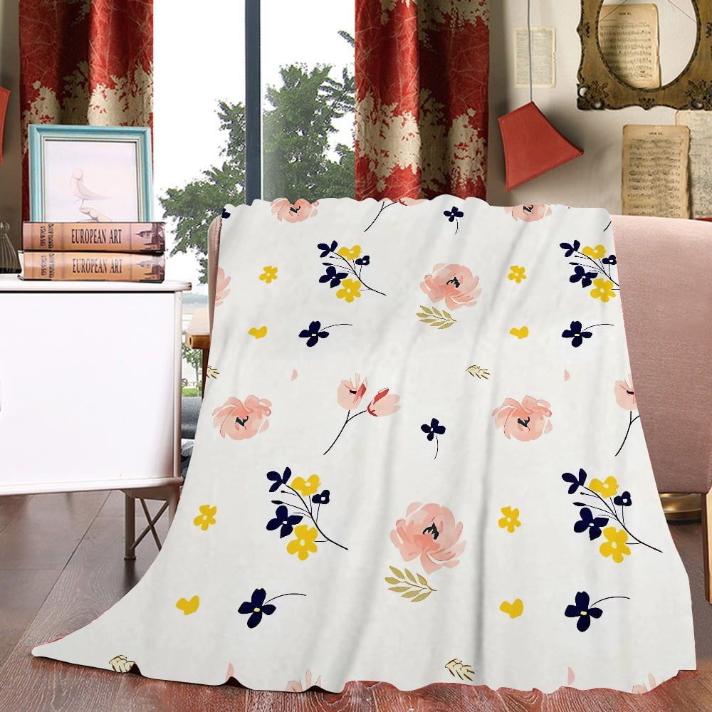 SODAKH Floral Throw Blanket for All Season, Lightweight Blanket for
