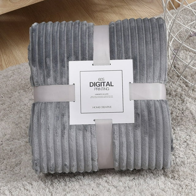 Bare Home Microplush Fleece Blanket - 300 GSM - Fuzzy Microfleece - Soft & Plush - Throw Blanket Home(120*200cm,Gray)