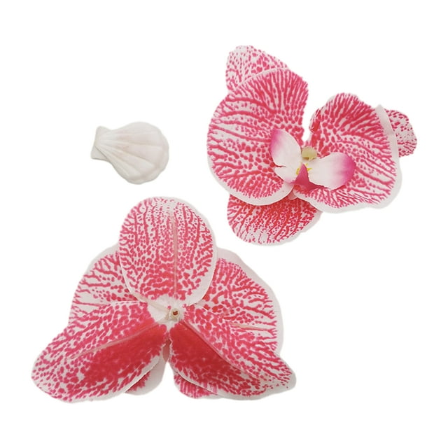 Decodeary 50piece Realistic Appearance Artificial Orchid Heads With And Long-lasting Deep pink stripe 1Set