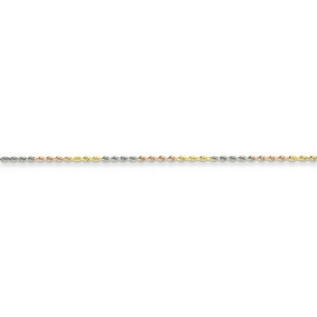 Primal Gold 14 Karat Tri-Color 1.5mm Diamond-cut Rope Chain