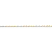 14k Three Tone Gold 16in 1.5mm D/C Rope Necklace Chain