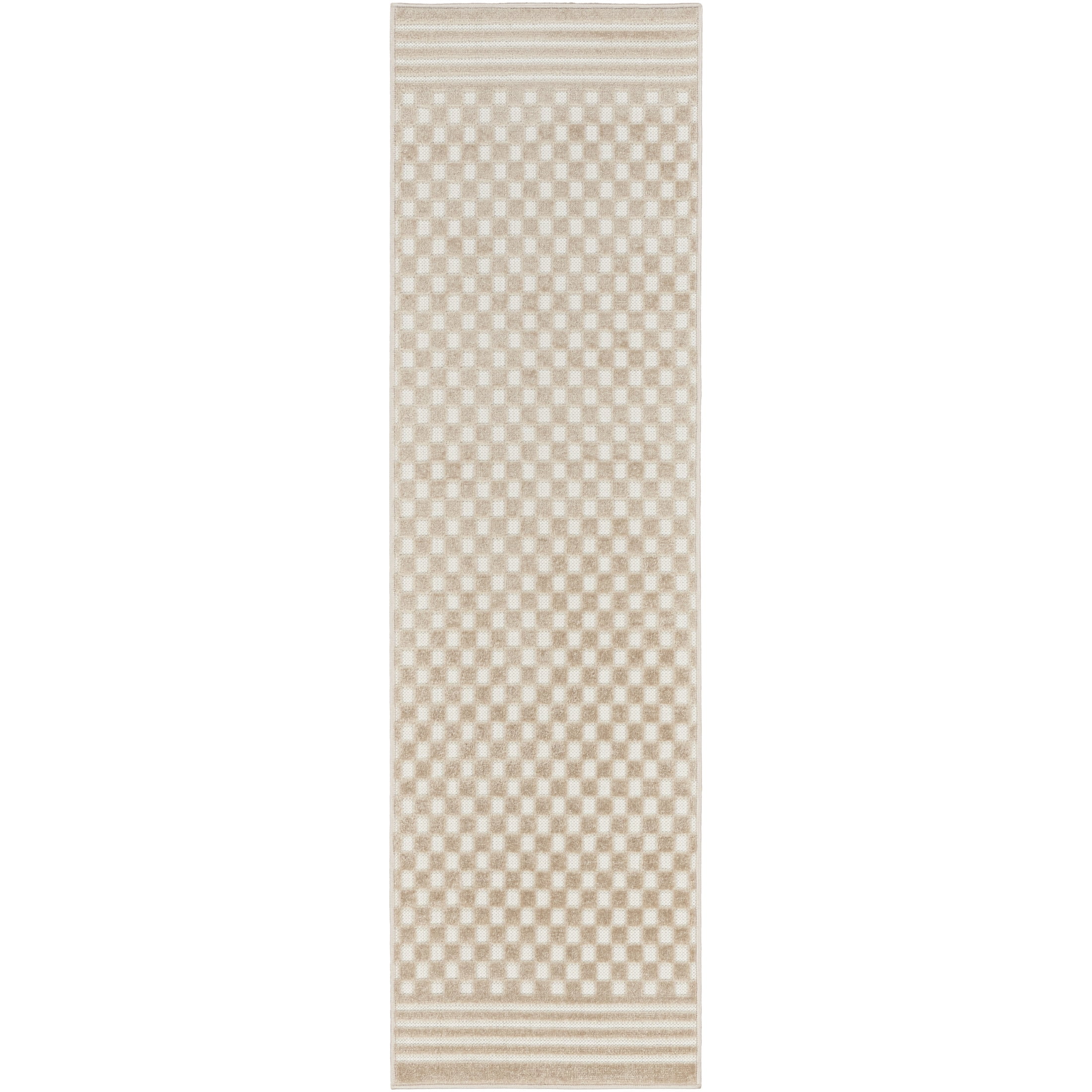 Nourison Care Free 2' x 6' Beige Modern Indoor Rug