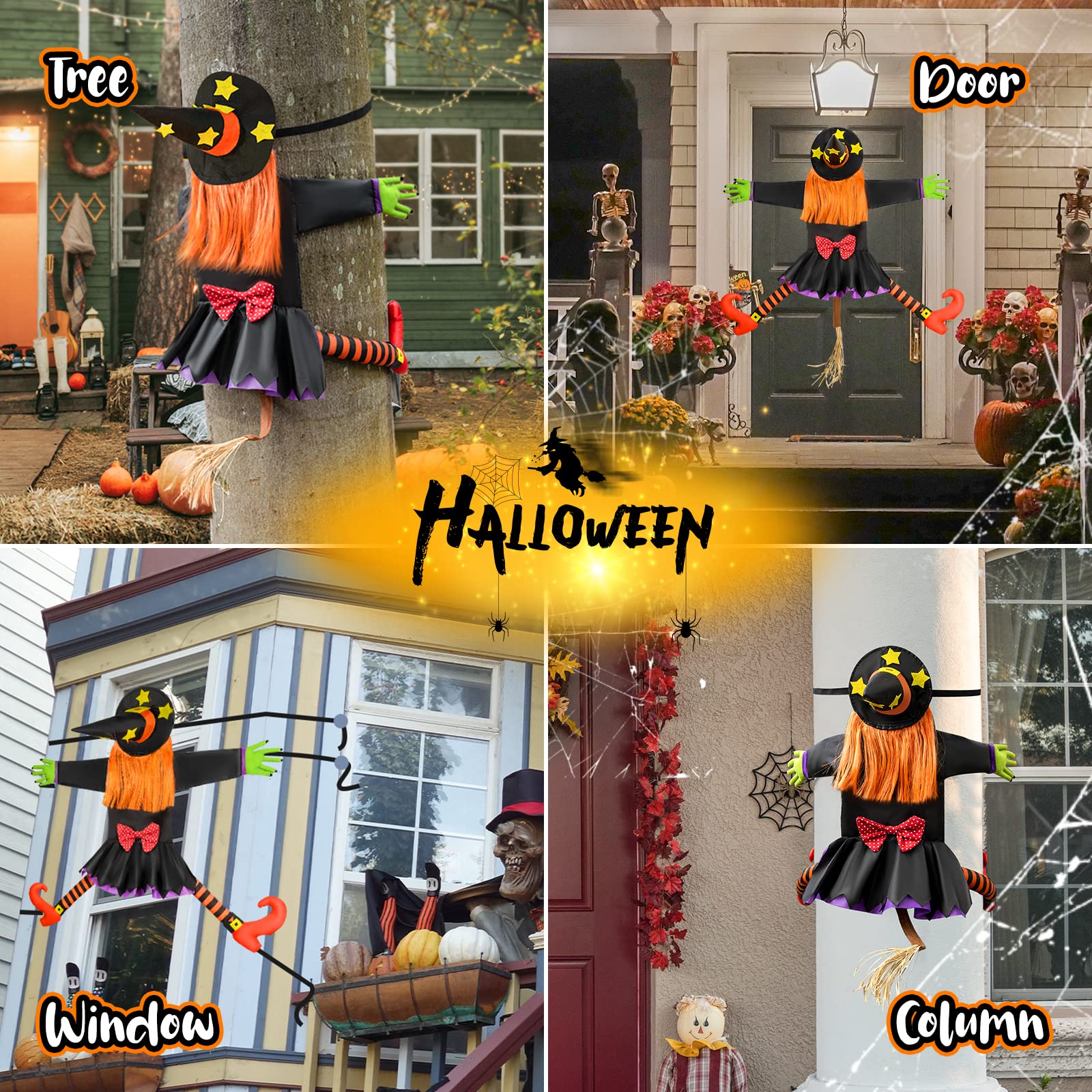 Bosoner 44" Crashing Witch Hanging Halloween Decoration photo 7