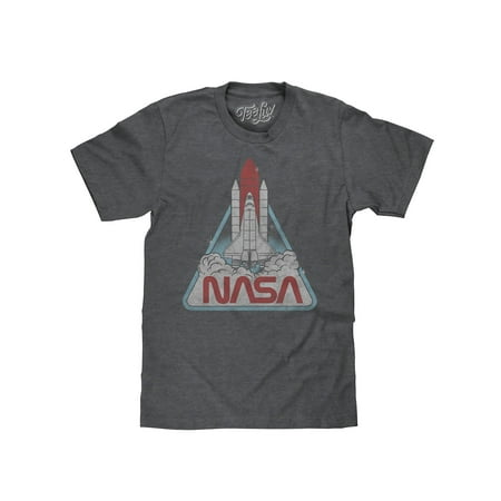 Tee Luv Retro NASA Worm Logo T-Shirt - Space Shuttle Graphic Tee (Best Retro T Shirts)