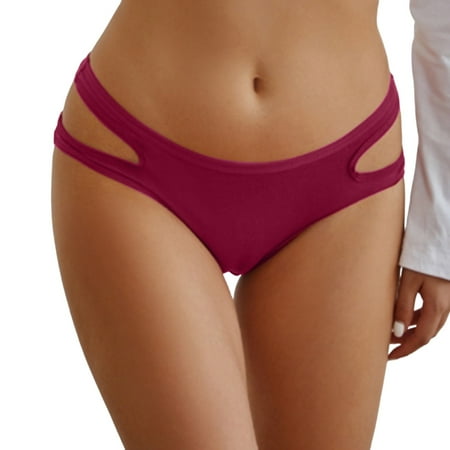 

Underwear For Women And Spicy Waist Hollowed Out Solid Color Panties 6 Pack