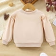 thumbnail image 2 of Tranfacy Chandails en Molleton Unis pour Filles Manches Longues Col Rond Chandail pour Automne Hiver Haut Décontracté Quotidien, 2 of 4