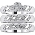 thumbnail image 2 of Gems Jewels 14K White Gold Plated 3.80 Ct Round Cut White Diamond Engagement Wedding Christmas Thanksgiving Trio Ring Set 925 Sterling Silver For Unisex -4.5, 2 of 3