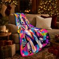 thumbnail image 3 of Joyful Australian Shepherd Graffiti Dog Portrait, Dramatic Pet Portrait Pattern, Warm Flannel Blanket for Living Room and Bedroom, Dog Lovers Just Because Gift, Pet Lover Home Decor, 3 of 9