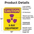 thumbnail image 2 of (2 Pack) X-Ray Equipment With Symbol OSHA Caution Radiation Sign 10 Inch X 14 Inch Plastic Sign, Weather Resistant, UV Protected for Workplace, Business, and Construction Site, Made in, 2 of 8