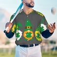 thumbnail image 5 of Zufioo Spring St Patrick’S Day Irish Gnomes Print Men's Baseball Short Sleeve, Moisture Wicking Button-Down Hip Hop Tee-4X-Large, 5 of 7