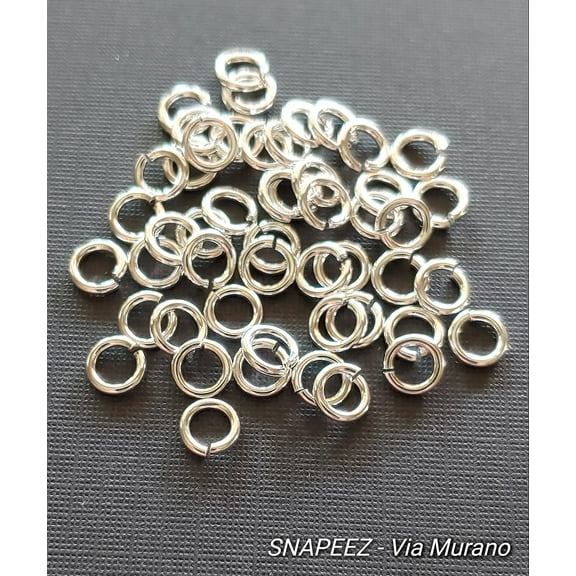 SNAPEEZ® "The Snapping Jump Ring" 99.9% Shiny Silver Ring Hard Open Locking Jump Ring 6mm Heavy Gauge. Made in USA.