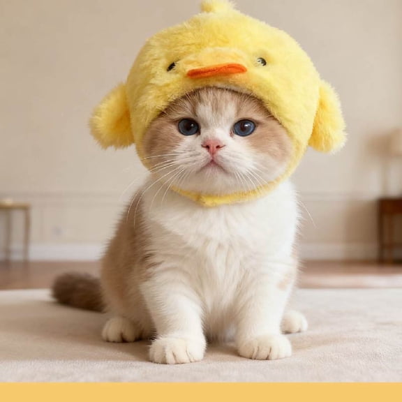 Soft Plush Animal Hat for Cats Adjustable Pet Costume Headwear Comfortable Lightweight Design for Small Pets