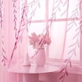 thumbnail image 3 of Willow Leaf Sheer Curtains, Vine Patterned Green Sheers Rod Pocket Leaves Voile Drapes Botanical Window Curtain for Living Room Balcony Sunroom Closet Doorway, 39x82inch, Yellow, 3 of 7