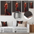 thumbnail image 4 of Designart "Fashion vision of Red Woman Alure I In Red"Woman Fashion Photography Metal Wall Art Red Modern Living Room Wall Art, 4 of 6
