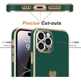 thumbnail image 3 of iPhone 14 Pro Max Case  Women Girl Cute Love Heart Luxury Soft Bling Back Cover Raised Full Camera Protection Bumper Silicone Shockproof Phone Case  iPhone 14 Pro Max, Blackish Green, 3 of 15